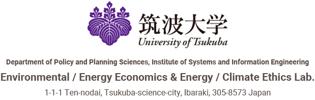 Environmental / Energy Economics & Energy / Climate Ethics Lab., University of Tsukuba, Japan